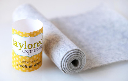 100% Wool Felt - Heather White