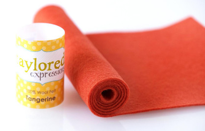 100% Wool Felt - Tangerine