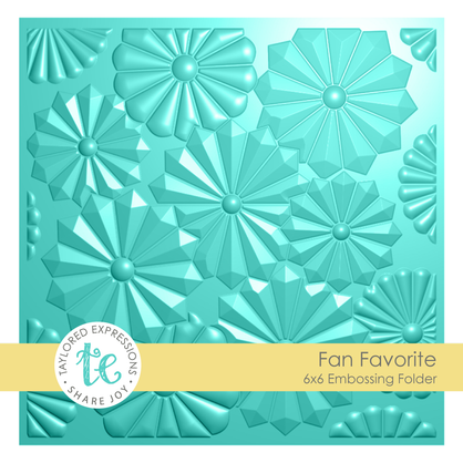 Graphic of Fan Favorite 6x6 Embossing Folder which
