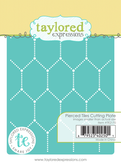 Graphic of pierced tiles steel die cutting plate for paper crafting.