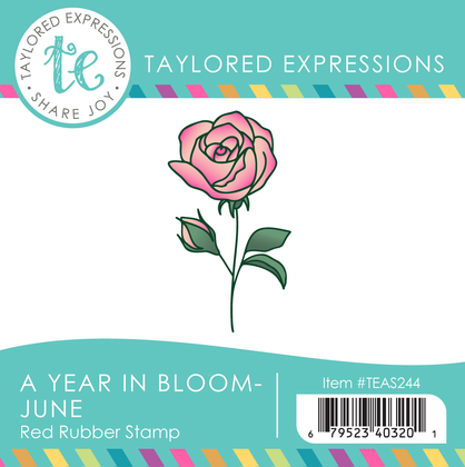Graphic of a Year in Bloom Stamp - June which is a flower used for papercrafting.