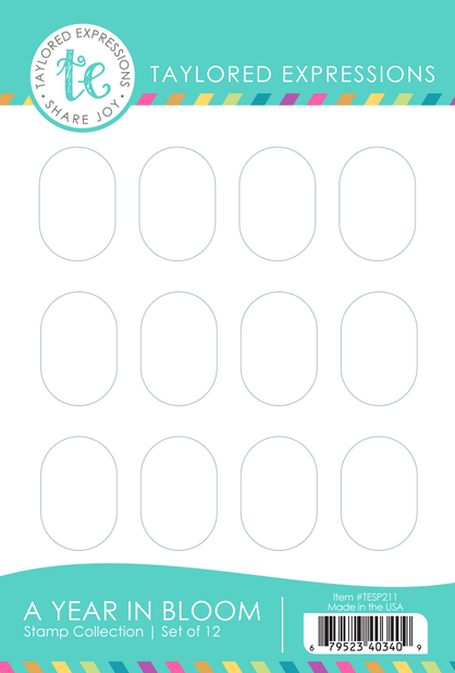 Image of A Year In Bloom Stamp Collection Card used to collect stamps for papercrafting.