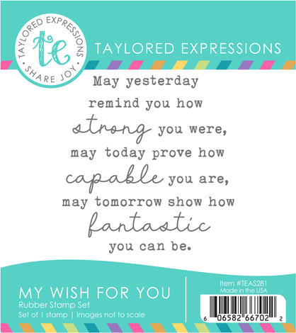 Graphic of my wish for you sentiment red rubber stamp set for papercrafting.