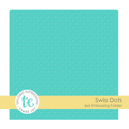Graphic of Swiss Dots - 6x6 Embossing Folder which creates patterned dots for papercrafting.