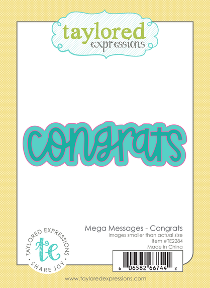 Graphic of congrats mega messages steel die sentiment for papercrafting.