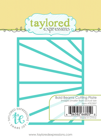 Graphic of steel die cutting plate with bold, radiating beam lines for paper crafting.