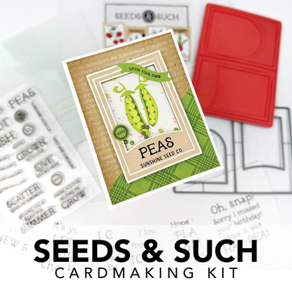 Graphic of seeds and such cardmaking kit which includes background stamp, die, layering stencil, the insiders, and clear stamps. Graphic of seeds and such cardmaking kit which includes background stamp, die, layering stencil, the insiders, and clear stamps.