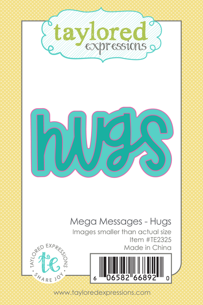 Graphic of Mega Messages - Hugs sentiment for papercrafting.