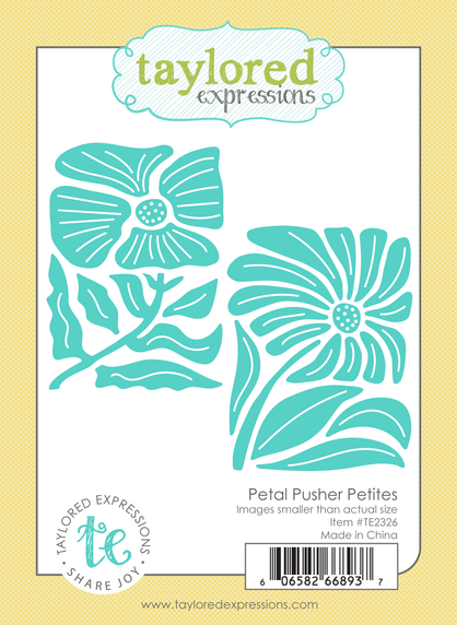 Graphic of two flowers of the Petal Pusher Petites Die Set for papercrafting.