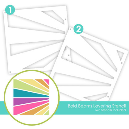 Graphic of Bold Beams Layering Stencil which has two stencils in it to create a beam or ray. Graphic of Bold Beams Layering Stencil which has two stencils in it to create a beam or ray.