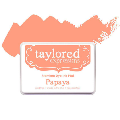 Graphic of Taylored Expressions Premium Dye Ink Pad color Papaya, which is a orange.