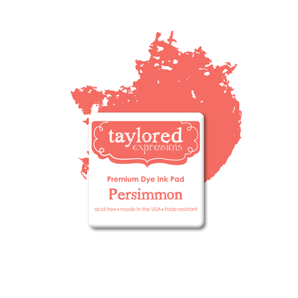 Graphic of Taylored Expressions Premium Dye mini Ink Pad color Persimmon which is a orange.