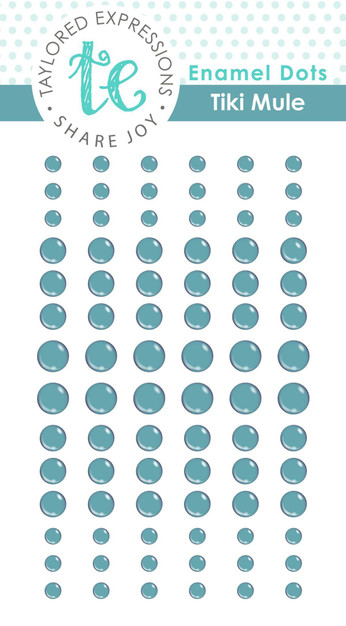 Graphic of packaging of Royal Icing colored enamel dots of various sizes.