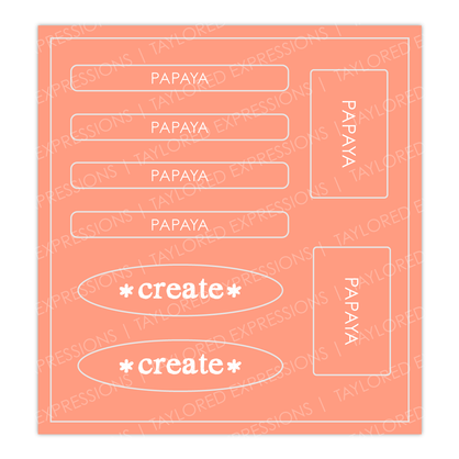 Graphic of Love to Label Sticker sheets with the orange color, Papaya.