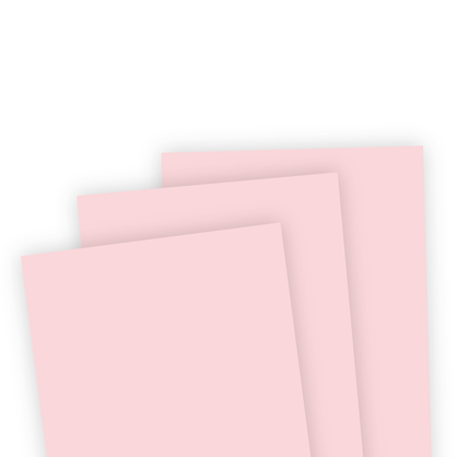 Three pieces of cardstock of the color Rose Water, a light pink.
