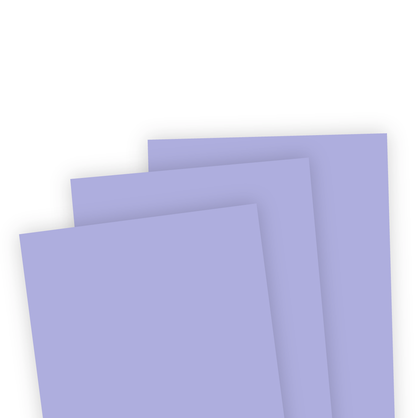 Three pieces of cardstock that is Macaron color, which is a purple color.
