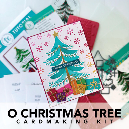 Graphic of O Christmas Tree Cardmaking kit that includes stencil, stamps, and steel die for paper crafting. Graphic of O Christmas Tree Cardmaking kit that includes stencil, stamps, and steel die for paper crafting.
