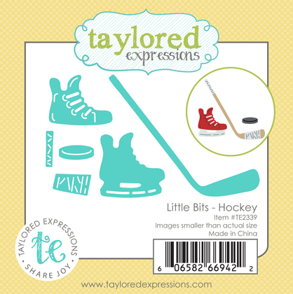 Graphic of Little Bits - Hockey steel die cut out of hockey themed items for papercrafting.