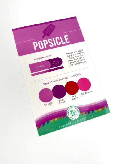 Image of Popsicle - Palette Playbook which includes shade sequence for the new purple color called popsicle.