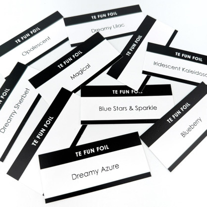 Image of TE Fun Foil label names for organization with papercrafting.