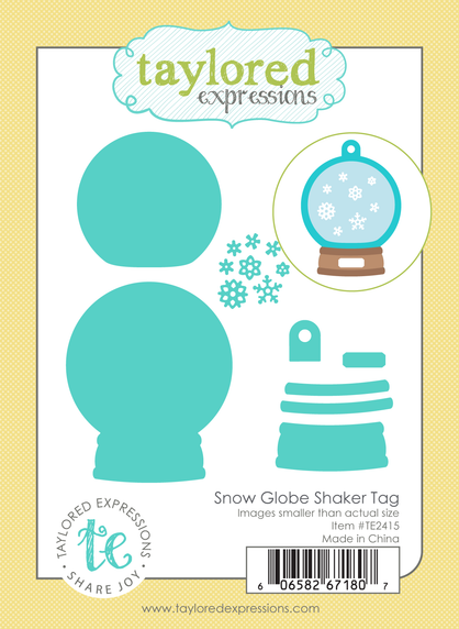 Graphic of Snow Globe Shaker Tag which includes a snowglobe to die cut for papercrafting.