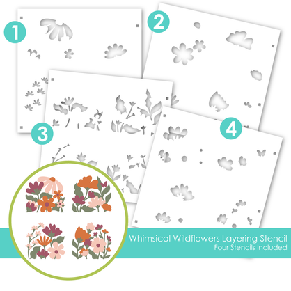 Whimsical Wildflowers Layering Stencil