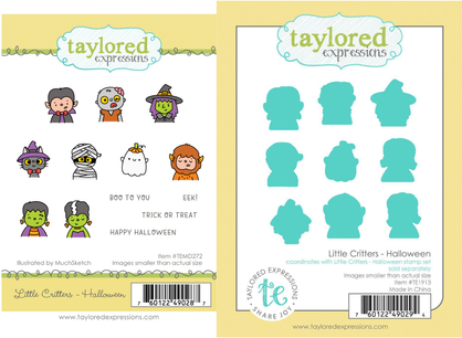 Graphic of Little Critters Stamp Set and dies for Halloween for papercrafting.