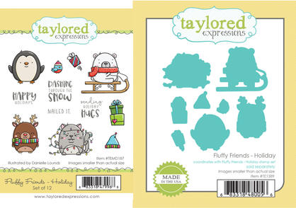 Graphic of Fluffy Friends Stamp Set and Steel Die - Holiday which is used for papercrafting.