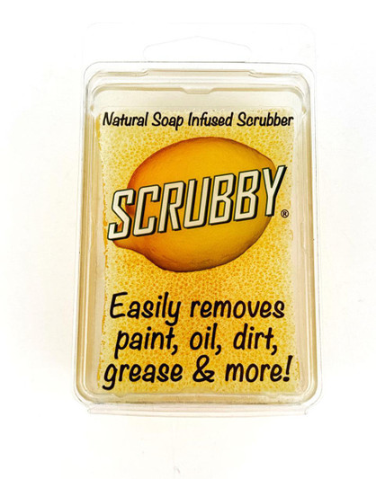 Image of Scrubby Soap - Lemon which has a lemon scent and is used for cleaning.