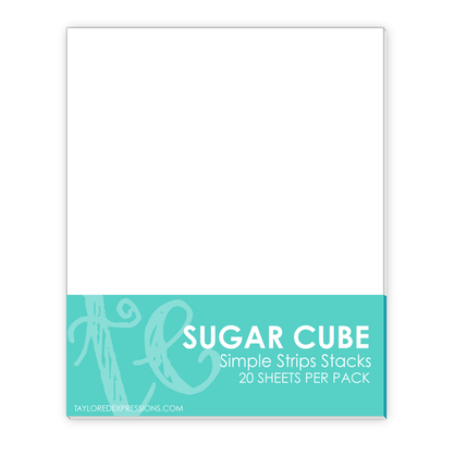 Graphic of Simple Strips Stack - Sugar Cube which is a white color.