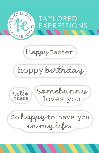 Image of Critter Crew Clear Stamp Set - Bunny Banter which includes bunny themed sentiments for papercrafting.