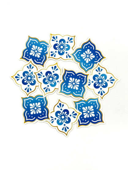 Image of Trendy Tiles Envelope Seals which are various tiled stickers for papercrafting.