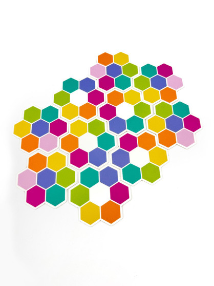 Image of Hex Effects Envelope Seals which are hexagon stickers.