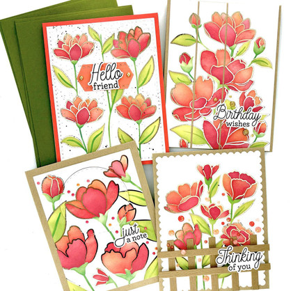 Create-in-Quads Layering Stencil - Timeless Blooms