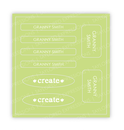 Graphic of Love to Label Sticker Sheet - Granny Smith which is a green color.