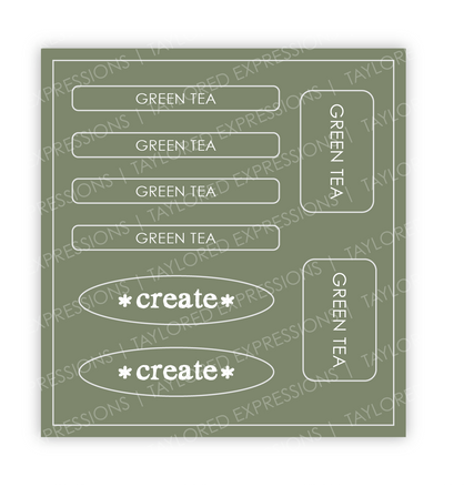 Graphic of Love to Label Sticker Sheet - Green Tea which is a green color.