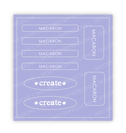 Graphic of Love to Label Sticker Sheet - Macaron which is a purple color.