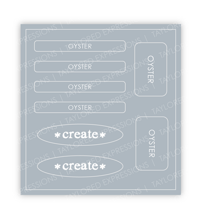 Graphic of Love to Label Sticker Sheet - Oyster which is a gray color.