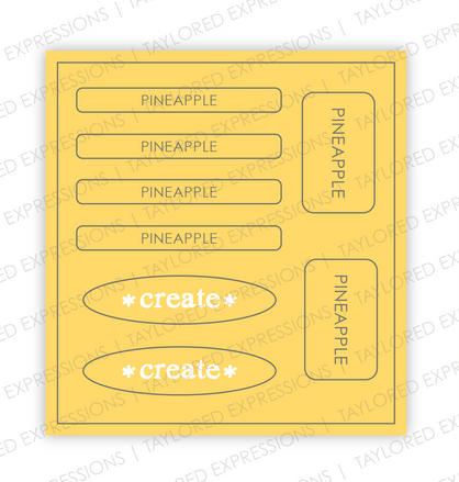 Graphic of Love to Label Sticker Sheet - Pineapple which is a yellow color.