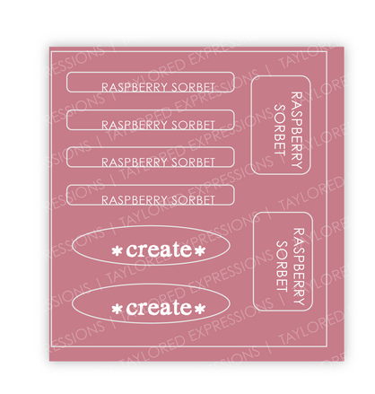 Graphic of Love to Label Sticker Sheet - Raspberry Sorbet which is a pink color.