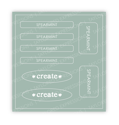 Graphic of Love to Label Sticker Sheet - Spearmint which is a green color.