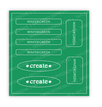 Graphic of Love to Label Sticker Sheet - Wintergreen which is a green color.