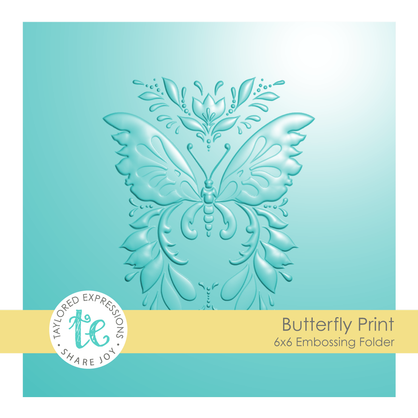 Graphic of Butterfly Print 6x6 Embossing Folder.
