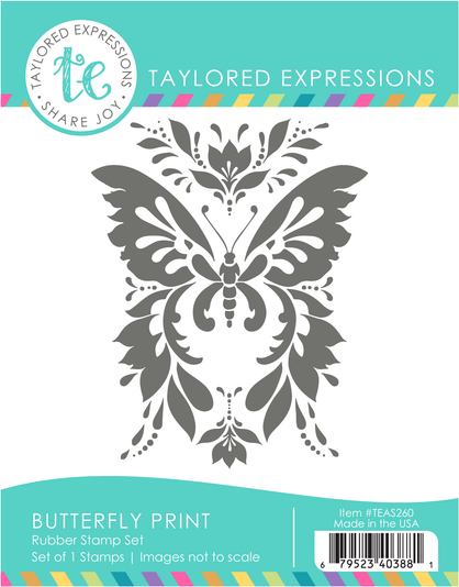 Graphic of Butterfly Print Rubber Stamp Set which is used for papercrafting.