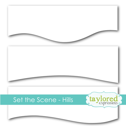 Graphic of Set the Scene - Hills Stencil Strips which are strips that create rolling hills.