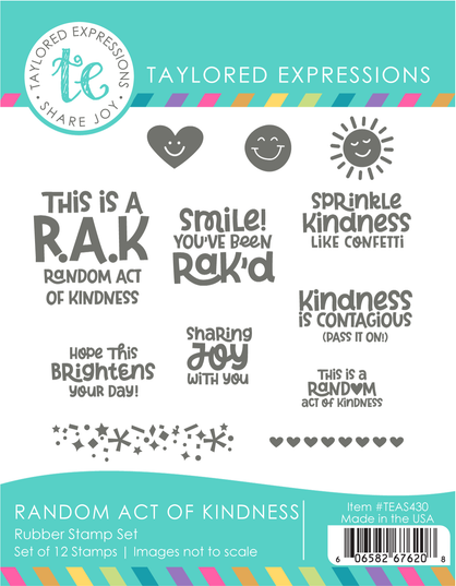 Graphic of Random Act of Kindness Stamp Set that is used for papercrafting.