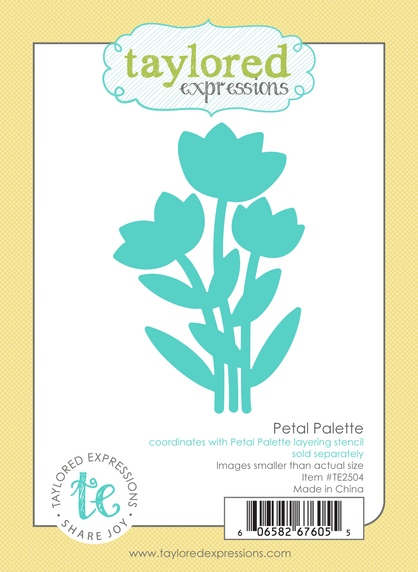 Graphic of Petal Palette Die which is a steel die used for papercrafting. .