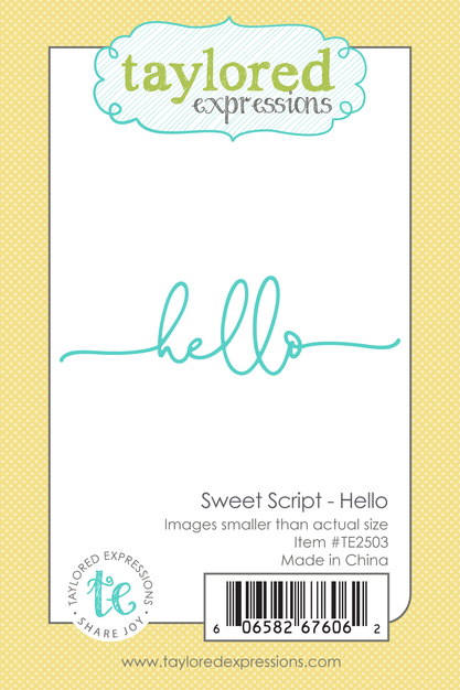 Graphic of Sweet Script Die Set - Hello which is used for papercrafting.