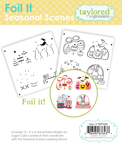 Graphic of Foil It - Seasonal Scenes used to create 4 scenes for papercrafting.