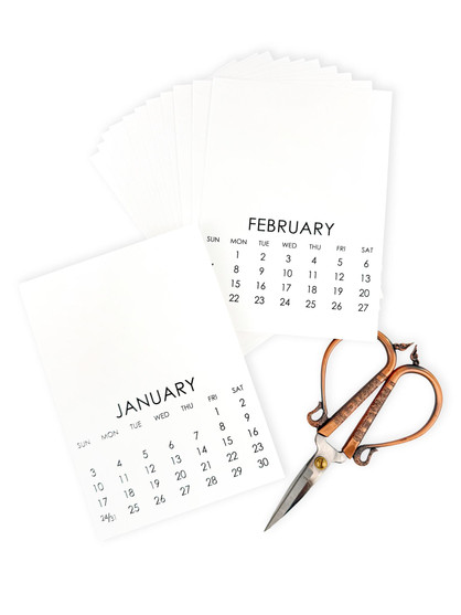 Image of multiple 2027 5x7 in. calendar used for papercrafting.
